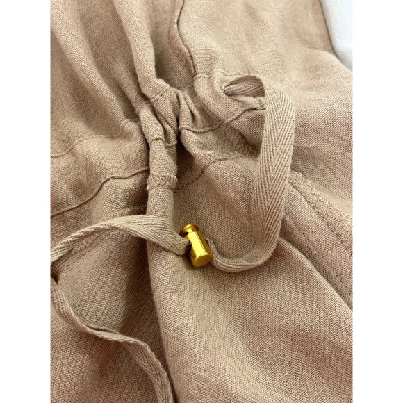 Susan Graver Jacket Top Taupe 1X Long Sleeve Mandarin Collar Buttons Linen Blend - Picture 13 of 16